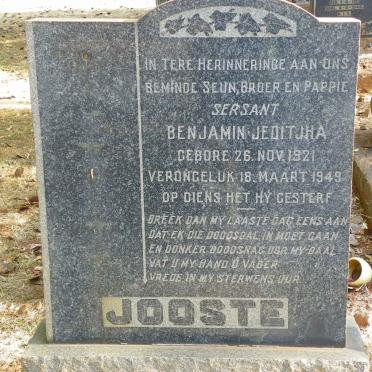 JOOSTE Benjamin Jeditjha 1921-1949