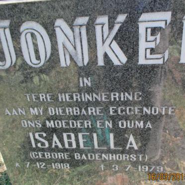 JONKER Isabella nee BADENHORST 1918-1979