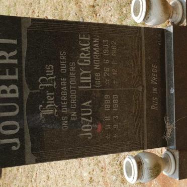 JOUBERT Jozua 1889-1980 &amp; Lily Grace NORMAN 1903-1982