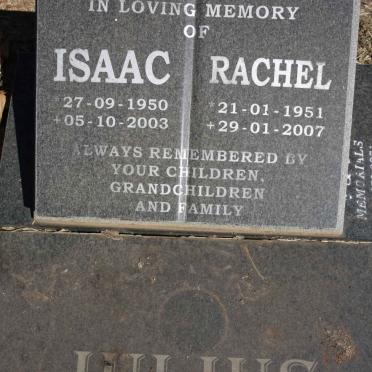 JULIUS Isaac 1950-2003 &amp; Rachel 1951-2007