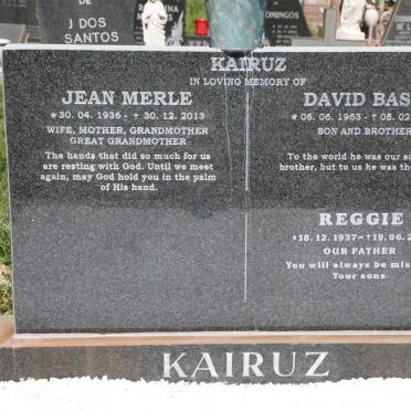 KAIRUZ Reggie 1937-2018 &amp; Jean Merle 1936-2013 :: KAIRUZ David Basil 1963-1984