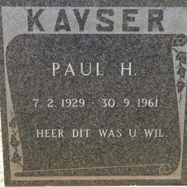 KAYSER Paul H. 1929-1961