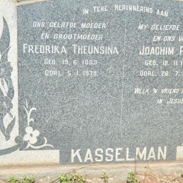 KASSELMAN Joachim Petrus 1870-1956 &amp; Fredrika Theunsina 1889-1979
