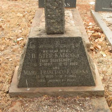 KADRNKA Mario 1895-1962 &amp; Hester SELLSCHOP 1897-1960