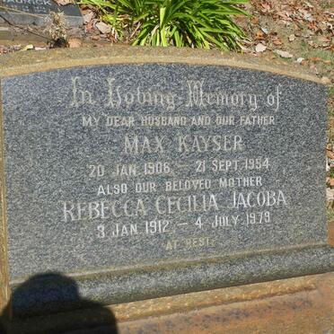 KAYSER Max 1906-1954 &amp; Rebecca Cecilia Jacoba 1912-1979