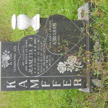 KAMFFER Abraham 1916- &amp; Jeanetta P.J. 1919-1993
