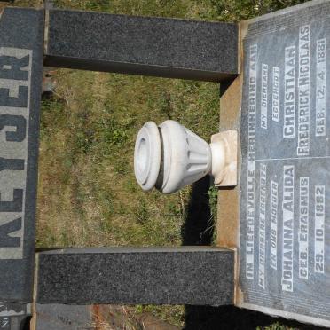 KEYSER Christiaan Frederick Nicolaas 1881-1966 &amp; Johanna Alida ERASMUS 1882-1957