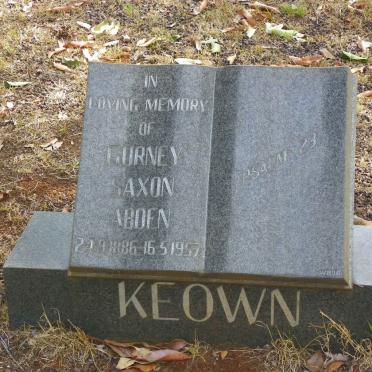 KEOWN Gurney Saxon Abden 1886-1957