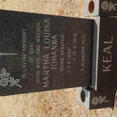 KEAL Martha Louisa Johanna nee VERSTER 1932-1979