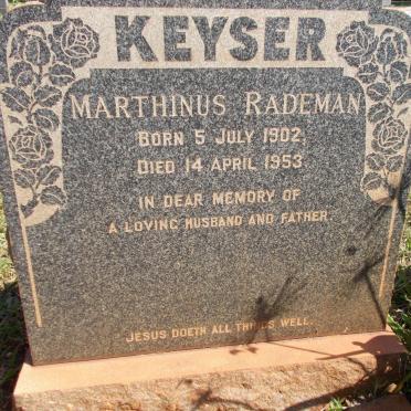 KEYSER Marthinus Rademan 1902-1953