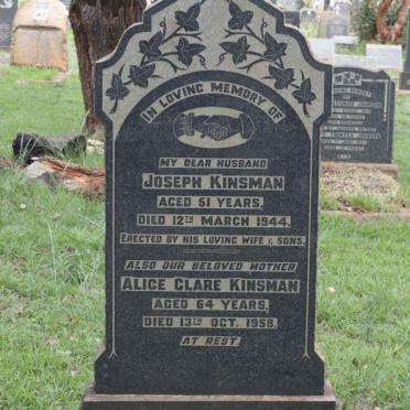 KINSMAN Joseph -1944 &amp; Alice Clare -1958
