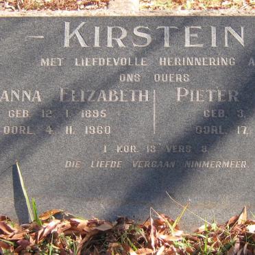 KIRSTEIN Pieter Wouter 1902-1960 &amp; Johanna Elizabeth 1895-1960