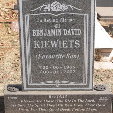 KIEWIETS Benjamin David 1965-2007