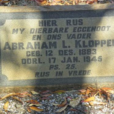 KLOPPER Abraham L. 1883-1945