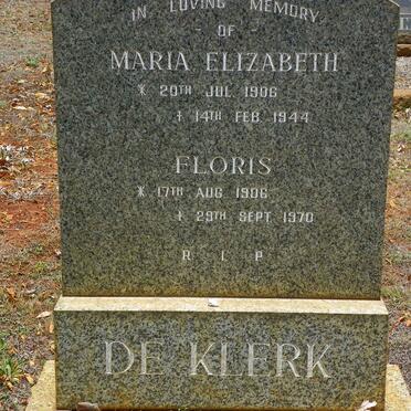 KLERK Floris, de 1906-1970 &amp; Maria Elizabeth 1906-1944