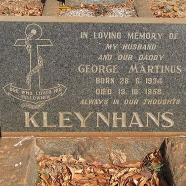 KLEYNHANS George Martinus 1934-1958