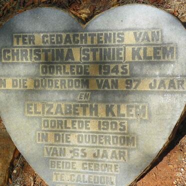 KLEM Christina -1945 :: KLEM Elizabeth -1905