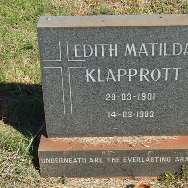KLAPPROTT Edith Matilda 1901-1983