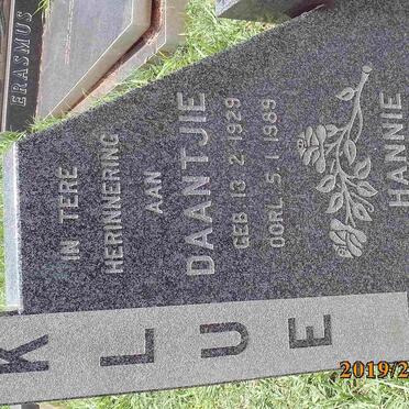 KLUE Daantjie 1929-1989 &amp; Hannie 1928-1989