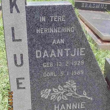 KLUE Daantjie 1929-1989 &amp; Hannie 1928-1989