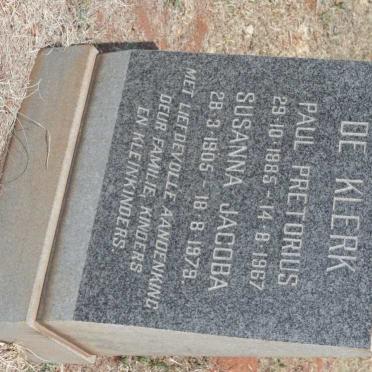 KLERK Paul Pretorius, de 1885-1967 &amp; Susanna Jacoba 1905-1979
