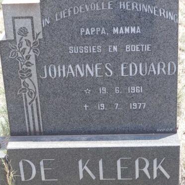KLERK Johannes Eduard, de 1961-1977
