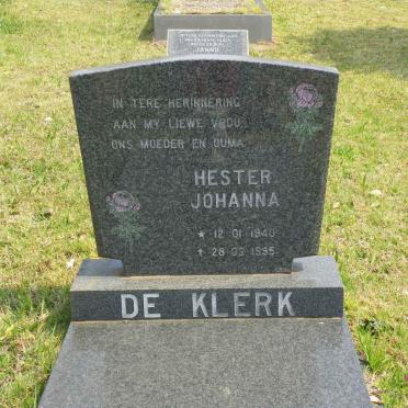 KLERK Hester Johanna, de 1940-1995
