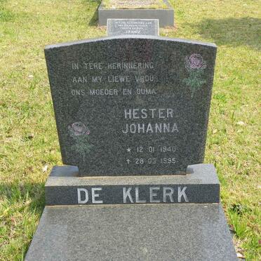 KLERK Hester Johanna, de 1940-1995