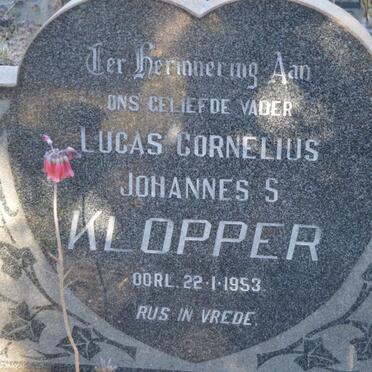 KLOPPER Lucas Cornelius Johannes S. -1953