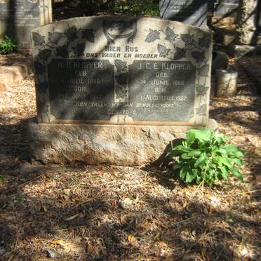 KLOPPER H.B. 1865-1947 &amp; J.G.E. 1868-1952