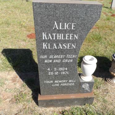 KLAASEN Alice Kathleen 1904-1971