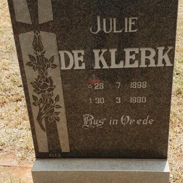 KLERK Julie, de 1898-1980