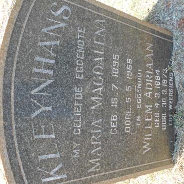 KLEYNHANS Willem Adriaan 1884-1973 &amp; Maria Magdalena 1895-1966