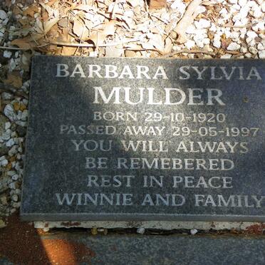 MULDER Barbara Sylvia 1920-1997