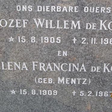 KOCK Jozef Willem, de 1905-1961 &amp; Helena Francina MENTZ 1909-1967