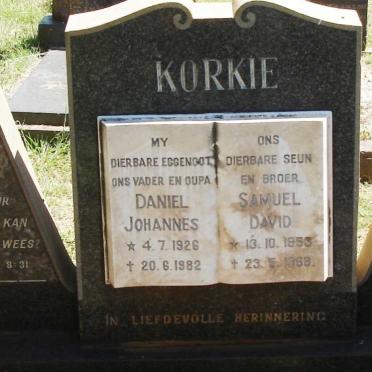 KORKIE Daniel Johannes 1926-1982 :: KORKIE Samuel David 1953-1968
