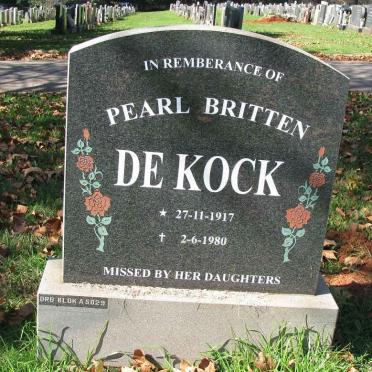KOCK Pearl Britten, de 1917-1980