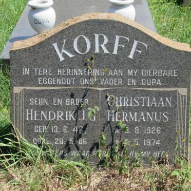 KORFF Christiaan Hermanus 1926-1974 :: KORFF Hendrik J. 1946-1986