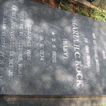KOCK Maria H.C. 1920-1974