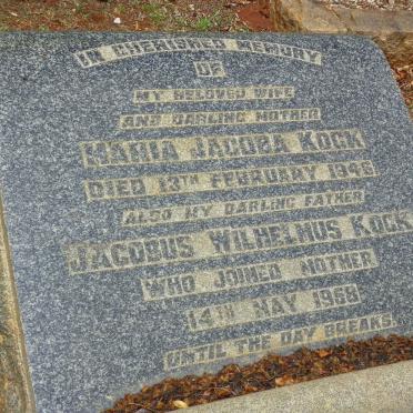KOCK Jacobus Wilhelmus -1958 &amp; Maria Jacoba -1946