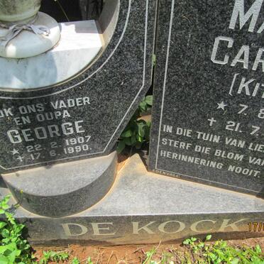 KOCK George, de 1907-1990 &amp; Martha Carolina 1913-1988