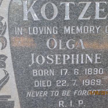 KOTZE Olga Josephine 1890-1969