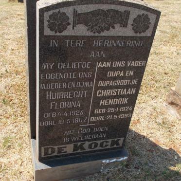 KOCK Christiaan Hendrik, de 1924-1993 &amp; Huibrecht Florina 1925-1967