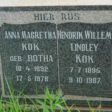 KOK Hendrik Willem Lindley 1895-1987 &amp; Anna Magretha 1892-1978