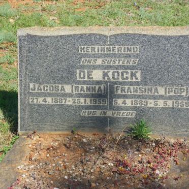 KOCK Jacoba, de 1887-1959 :: DE KOCK Fransina 1889-1959
