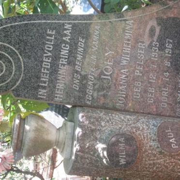 KOTZE Johanna Wilhelmina nee PELSER 1933-1967