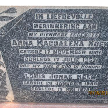 KOEN Louis Jonas 1898-1970 &amp; Anna Magdalena 1901-1953