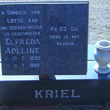 KRIEL Elfreda Adeline 1895-1985