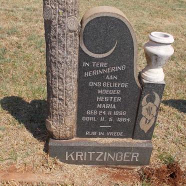 KRITZINGER Hester Maria 1892-1964
