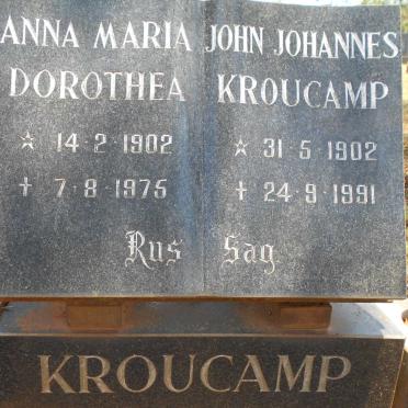 KROUCAMP John Johannes 1902-1991 &amp; Anna Maria Dorothea 1902-1975